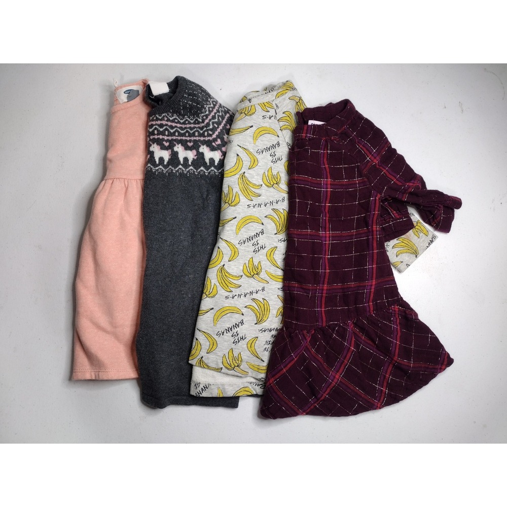 Toddler Girls Dress Lot 2T Old Navy HM Tucker Tate Plaid Unicorn Banana 4pc